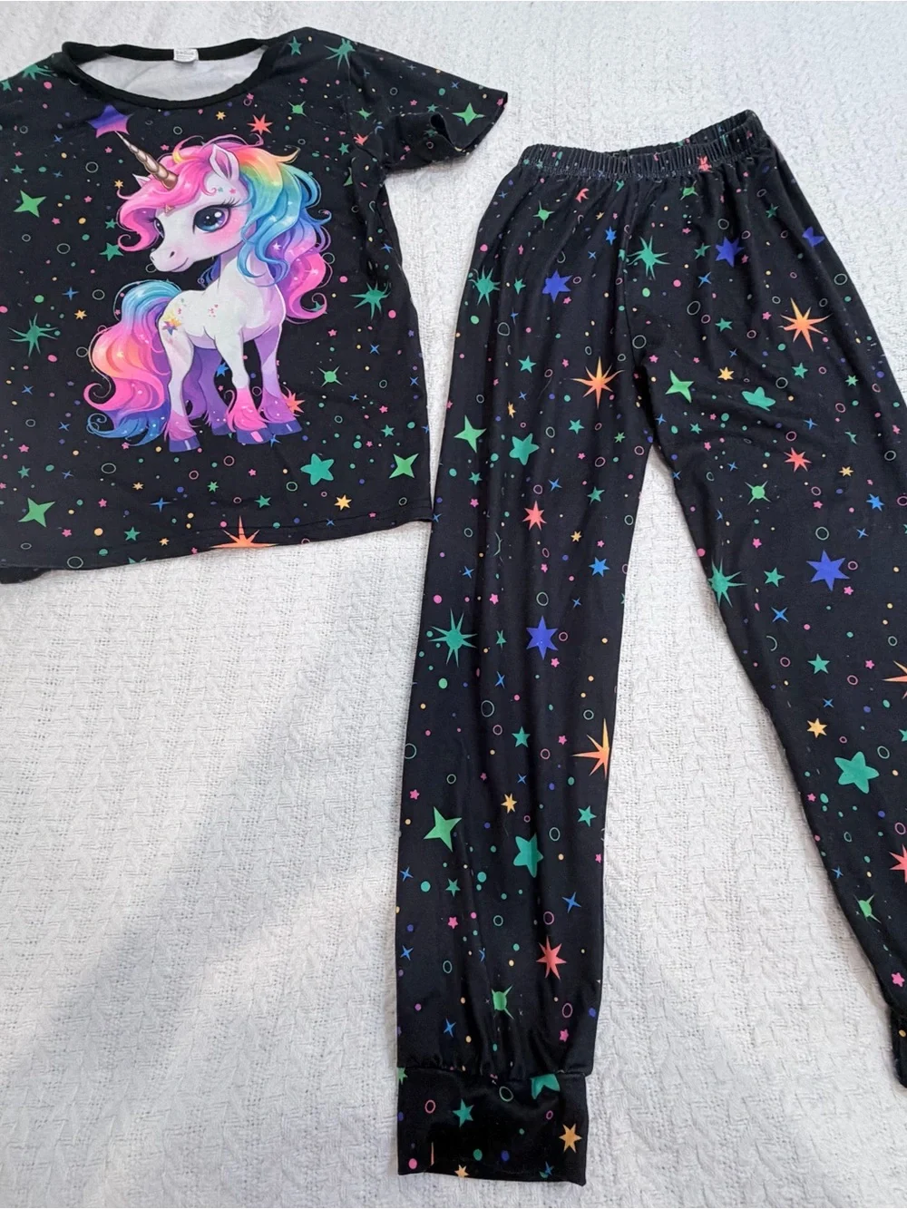 Amazon Gllow in the Dark Unicorn & Star Kids Pajama Set
